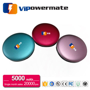 Round shape 5000mah slim gift magic mirror mobile power bank for phone